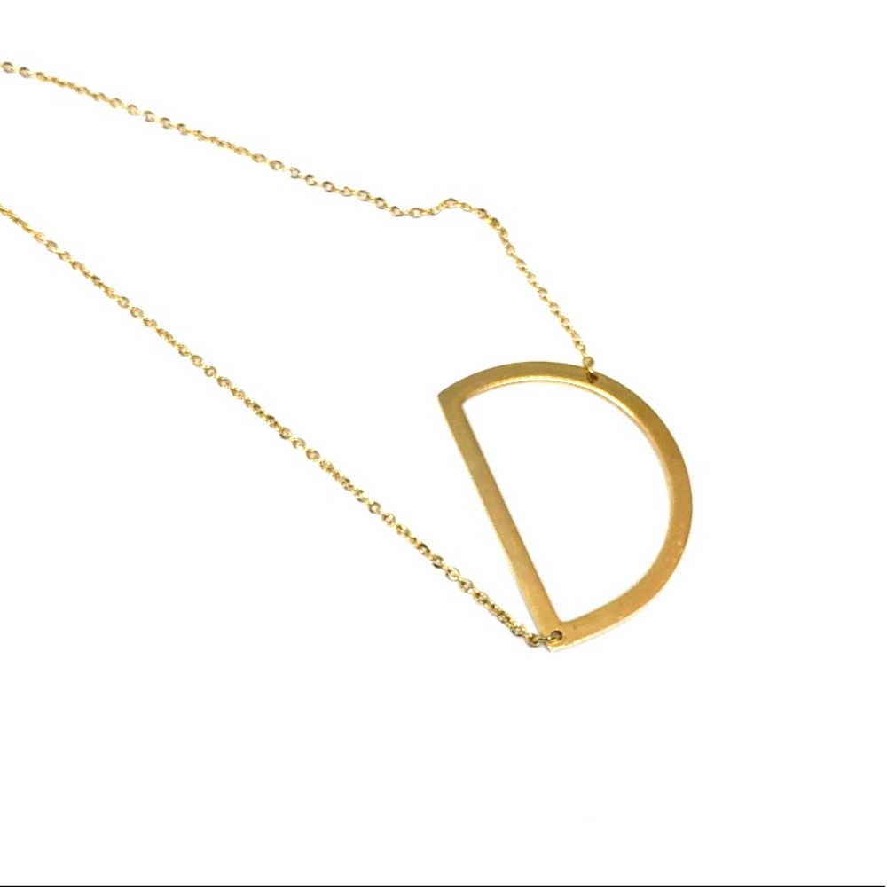 Gold Big Initial Necklace